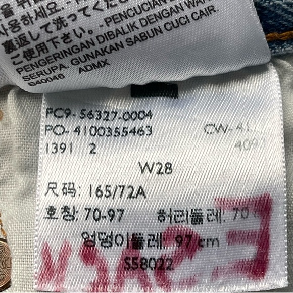 Levi’s levis 501 high rise distressed denim jean shorts, size 28 in blue - Picture 9 of 9